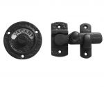 Toilet Door Privacy latch with Indicator in Black Cast Iron (JAB80)